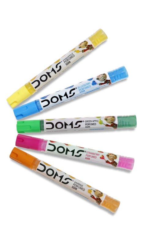 DOMS Non-Toxic Perfumed Gums Jar Pack Glue Stick | Perfumed Gum Tube with 5 Different Fragrances | Contains 50 Gum Tubes of 20 ml Each