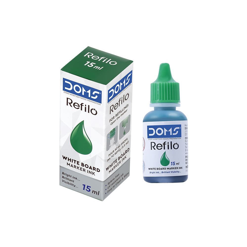 DOMS Refilo White Board Marker Ink – Green 15ML