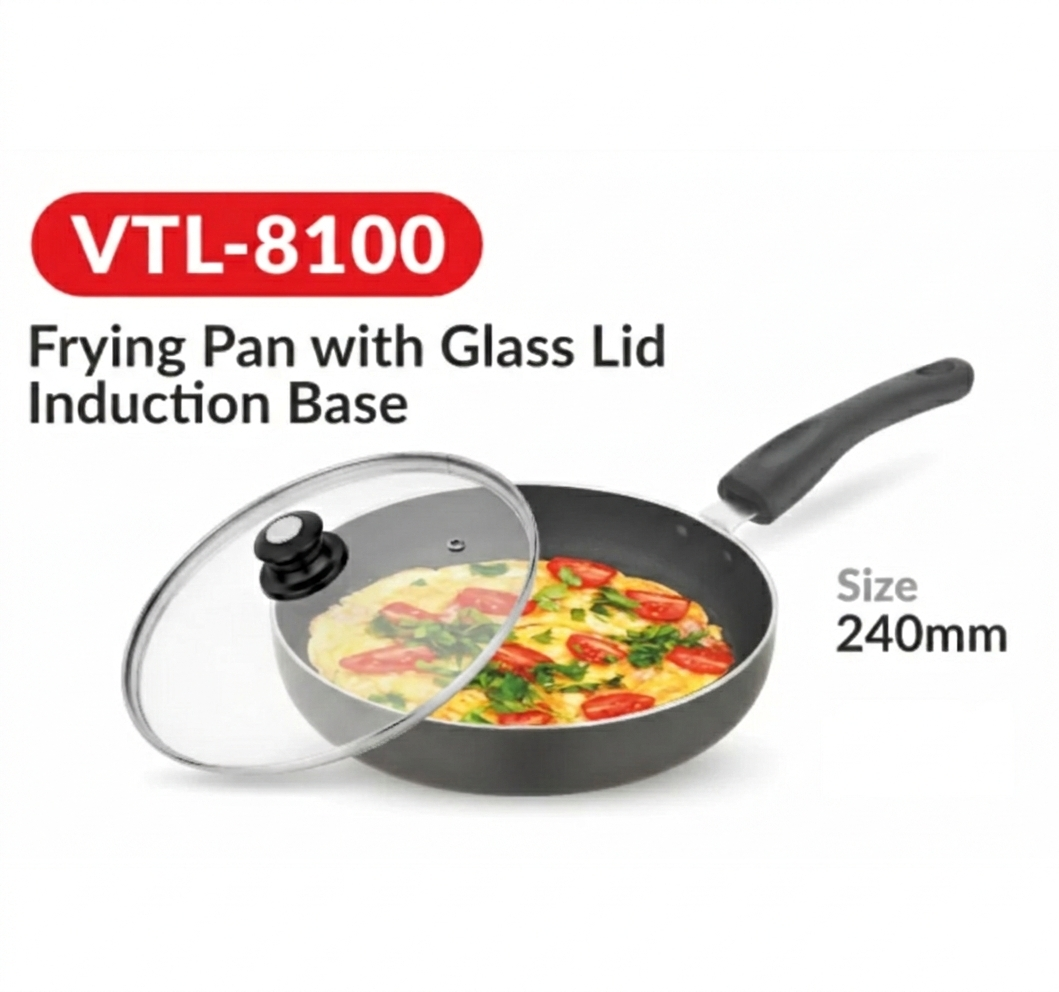 SKYLINE FRYING PAN WITH GLASS LID ( INDUCTION BASE ) VTL8100