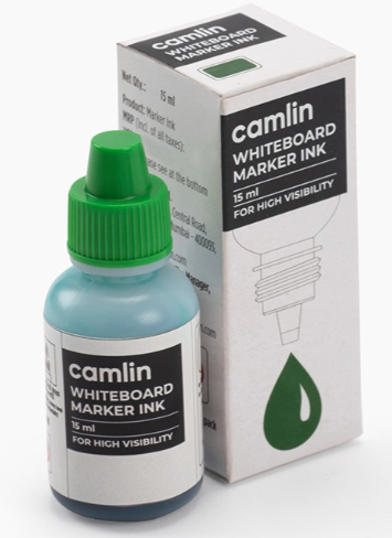 Camlin | Black, Blue, Red, Green | Whiteboard Marker Ink Individual bottle | 15 ml | Shade