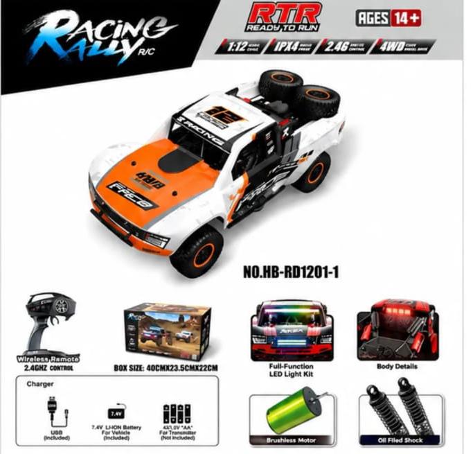 SCOFFCO HW8812 Remote Control Stunt Car | 2.4GHz RC Off-Road Monster Truck | 360° Rotating All-Terrain Vehicle | Rechargeable Battery | Toy for Kids Boys & Girls (TZM)