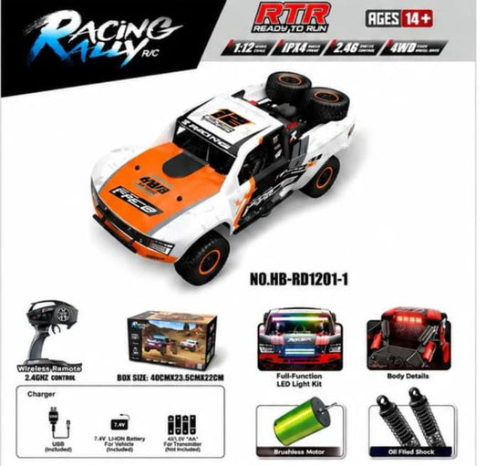 SCOFFCO HW8812 Remote Control Stunt Car | 2.4GHz RC Off-Road Monster Truck | 360° Rotating All-Terrain Vehicle | Rechargeable Battery | Toy for Kids Boys & Girls (TZM)