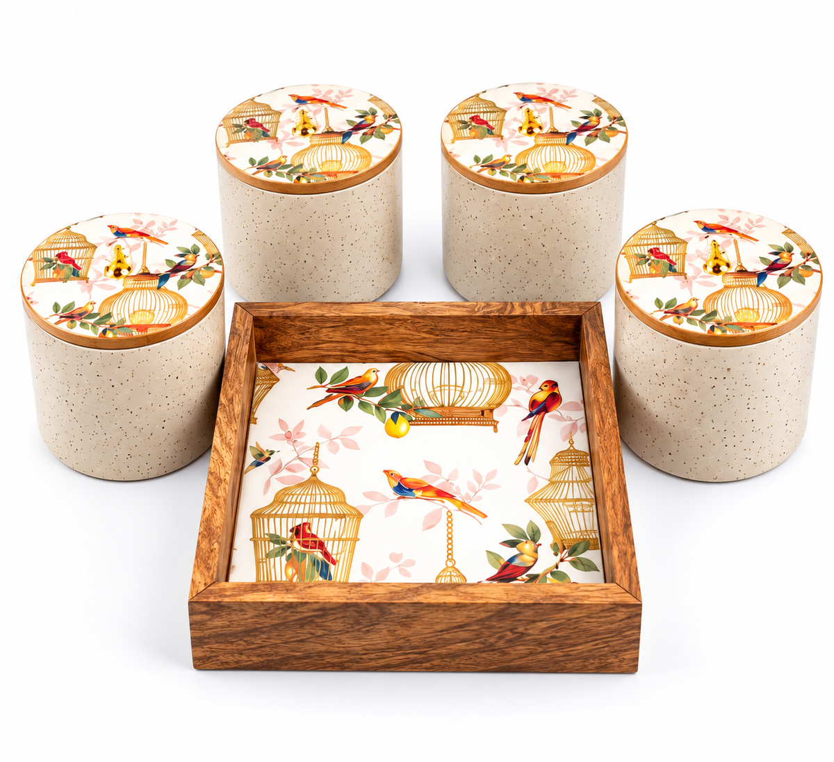 AAR Belle-4 Jar Dry Fruit Set | Stylish 4-Piece Storage Jar Set for Dry Fruits, Nuts, Snacks & Kitchen Use