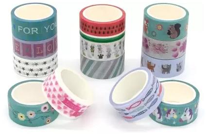 Washi Tape Set Starry Printed Decorative Tapes for Arts, DIY Crafts, Bullet Journals, Planners, Scrapbook, Wrapping