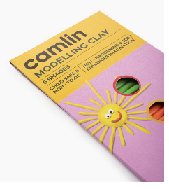 Camlin Modelling Clay - Assorted Pack Of 6 Shades - 50g