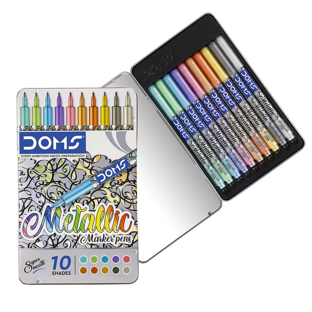 Doms Metallic Marker Pens 10 Shades