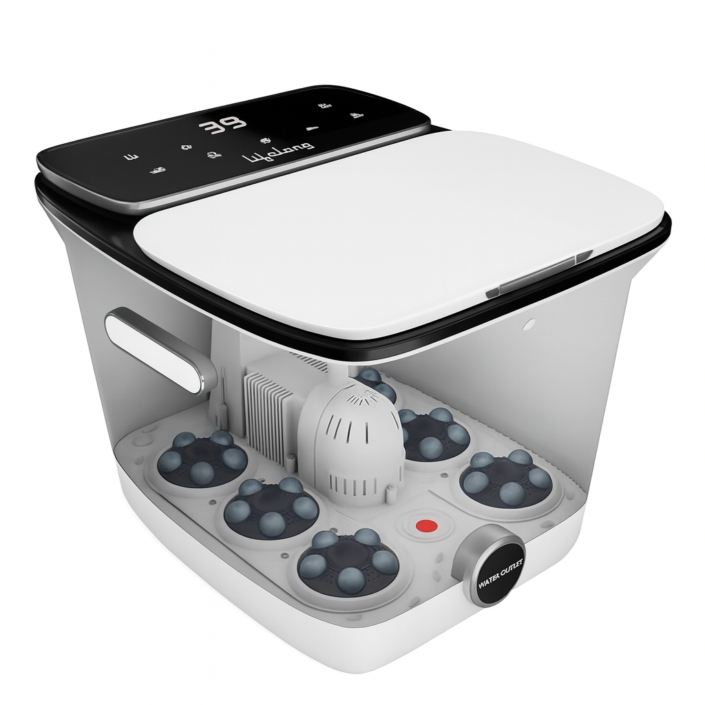 Lifelong Premiun Foot Spa Massager Machine For Pain Relief & Relaxation - Portable & Automatic Foot Spa - Leg Massager Pedicure Tub With Bubble,6 Massage Roller,Heat For Home Comfort & Wellness