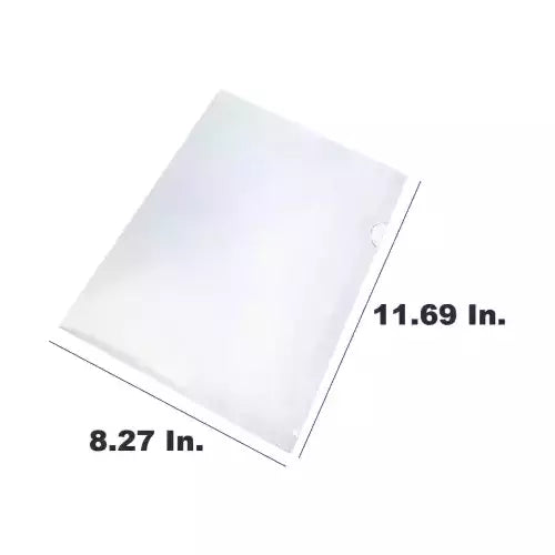 Sun  A4 Size L Shape Clear Transparent Folders (Pack of 12 Pcs)