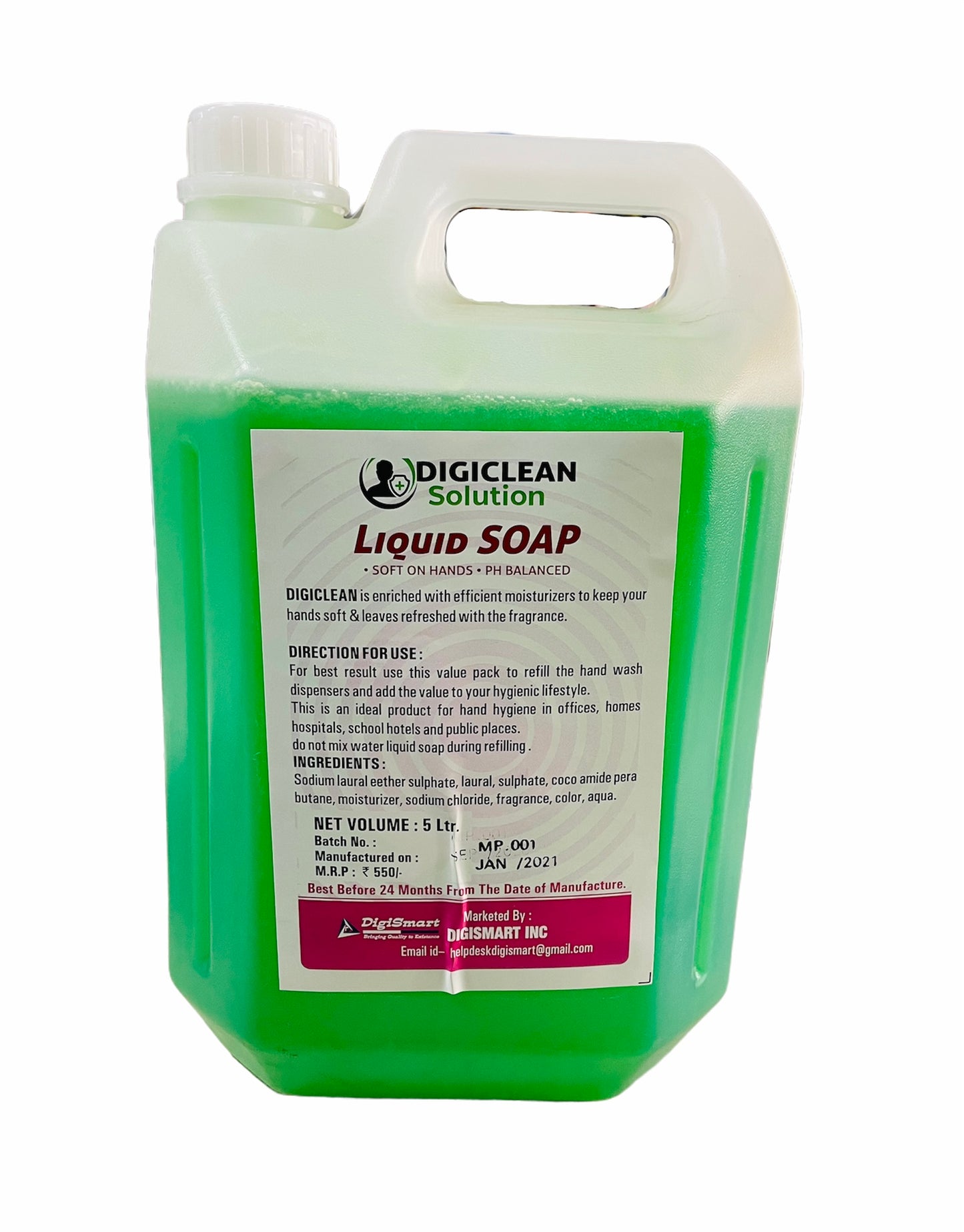 Digiclean HandWash Green Apple 5ltr