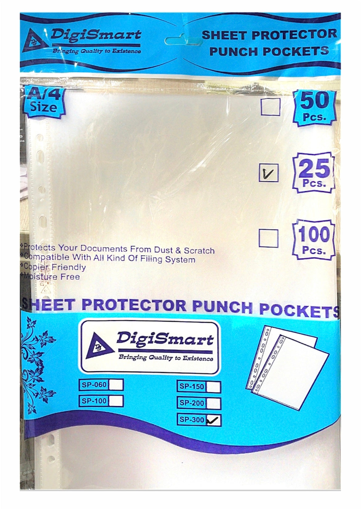 Digismart Box File Digismart 50 Pcs 200 Micron Transparent Document Sleeves, Leaf Sheet ...
