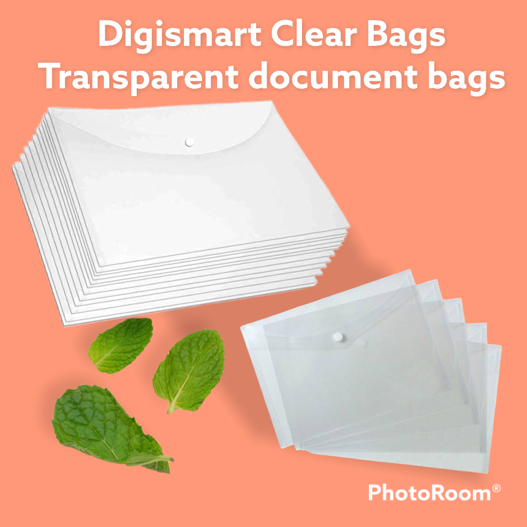 DIGISMART Clear Bag Plain Ds-080  (Set of 20, Natural)