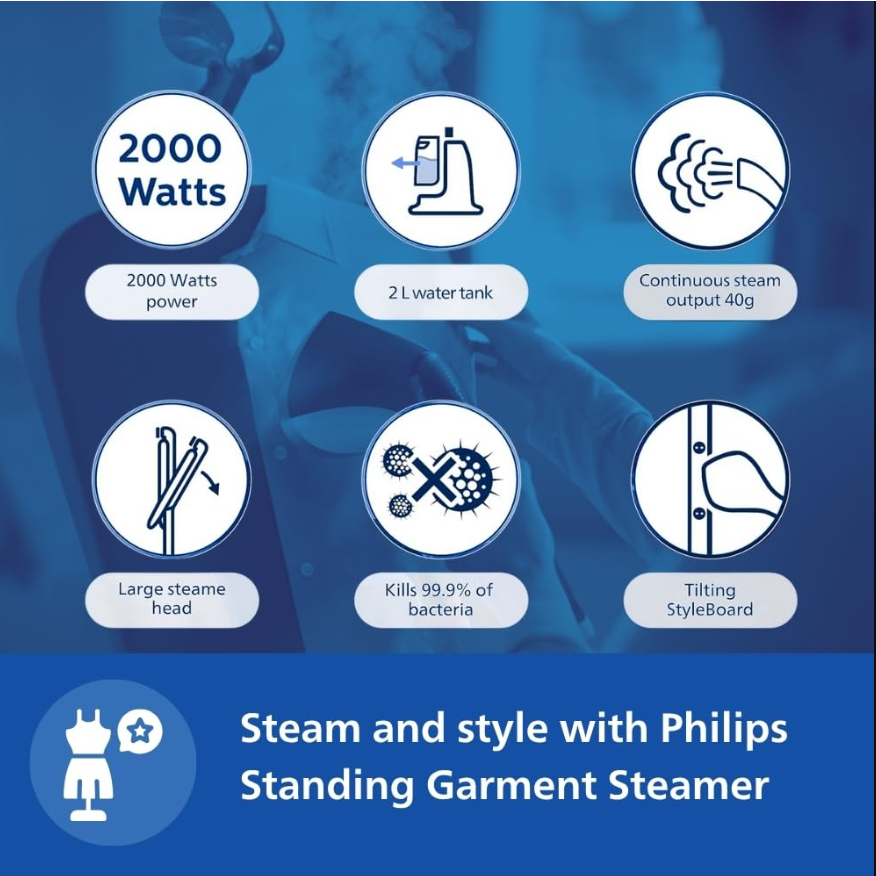 PHILIPS STANDING GARMENT STEAMER 2000W STE3160/30 (SD)