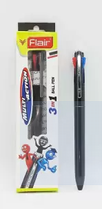 FLAIR Multi Action 3 IN 1 Ball Pen  (Pack of 1, Blue, Black, Red)