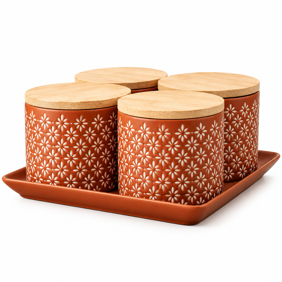 AAR Ceramica-4 Jar Dry Fruit Set | Stylish 4-Jar Storage Set for Dry Fruits, Nuts, Snacks & Kitchen Décor