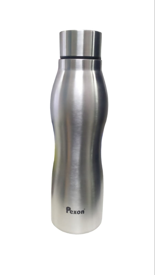 FLASK PLAIN STEEL CURVE BOTTLE | Vacuum Insulated Flask Water Bottle, PX F 1000 ML