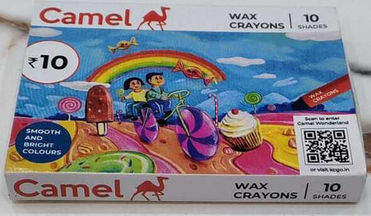 Wax Crayons | Camlin | 10 Shades | Extra Smooth & More Bright | Pack of 5