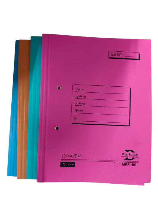 DIGISMART COBRA FILE NO 1000 ( 27 KGS BOARD ) Spring Cobra Clip File Folder for A4, Legal, Letter Size, Office Document, Certificates, Assignment, Office, School and Colleges