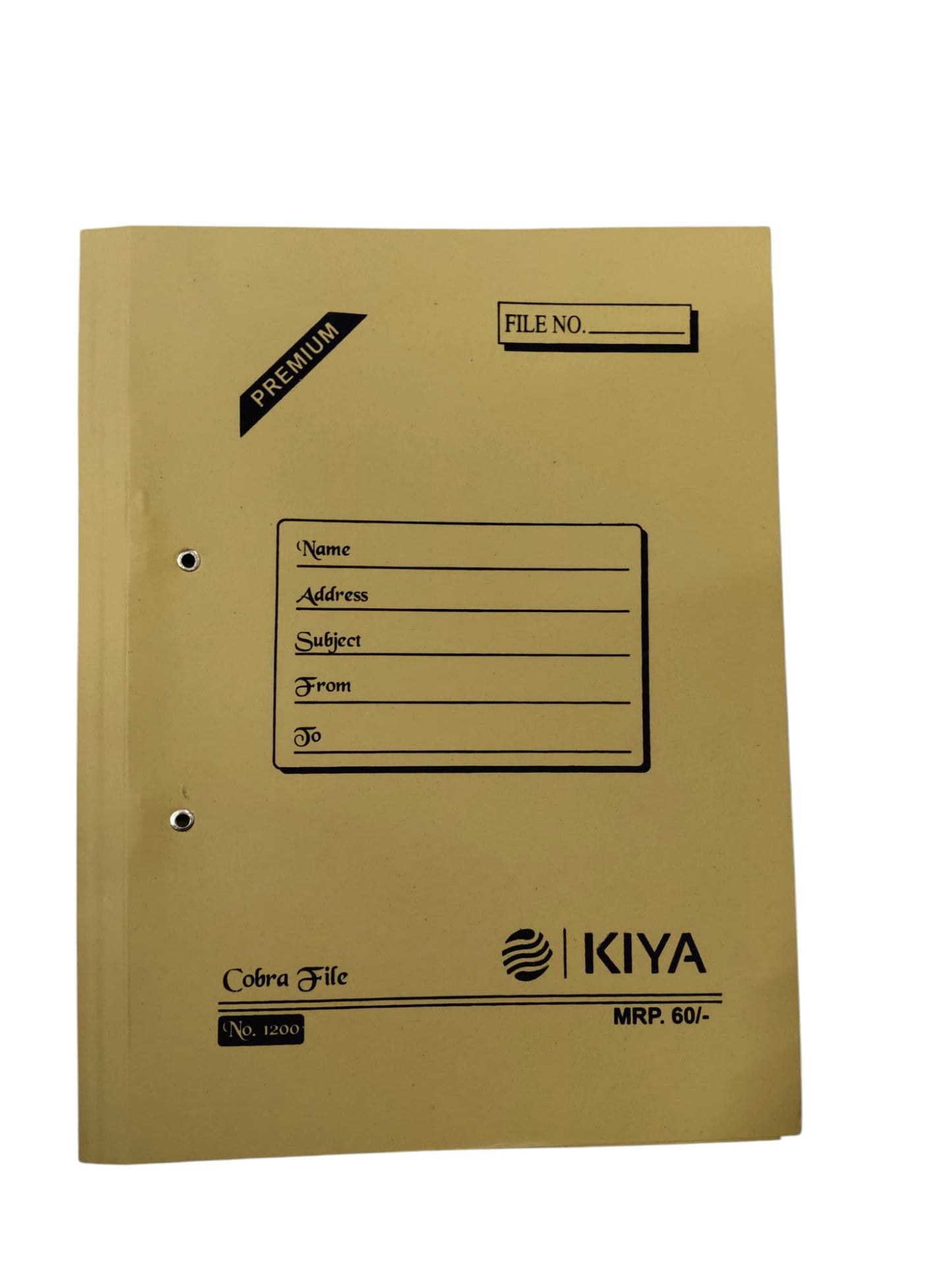 KIYA COBRA FILE NO 1200 ( 23 KGS BOARD ) PO1 Spring Cobra Clip File Folder for A4, Legal, Letter Size, Office Document, Certificates, Assignment, Office, School and Colleges