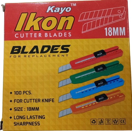 Kayo Ikon 18 mm Working Cutter (Assorted Colours) -100 Pieces