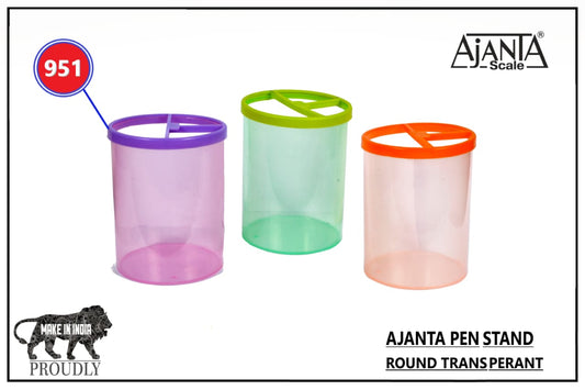 Ajanta Round Pen Stand Transparent Color No. 951 PACK OF 1