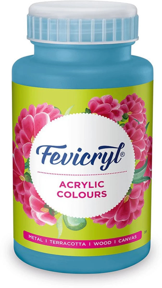 Fevicryl Acrylic Colour, Black Acrylic Paint, 500 ml, Art and Craft Paint, DIY Paint, Rich Pigment, Non-Craking Paint for Canvas, Wood, Leather, Earthenware, Metal.(Available Multiple Colour Shades).