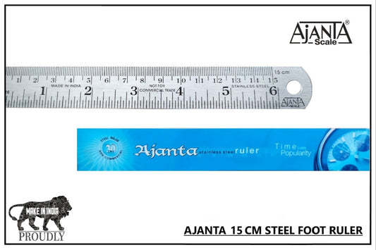 Ajanta - Stainless steel Ruler scale 6inch/15cm