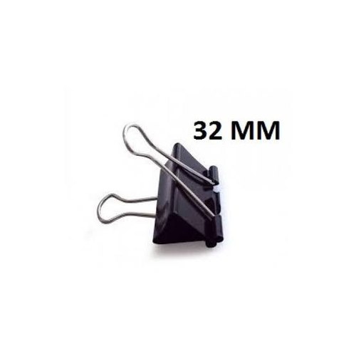 AMKAY Binder Clip All Size- (15mm/19mm/25mm/32mm/41mm) Stainless Steel Paper Clip, Binder Clip, Office Stationery Clip (Pack of 1)- 12 Clips(Black)