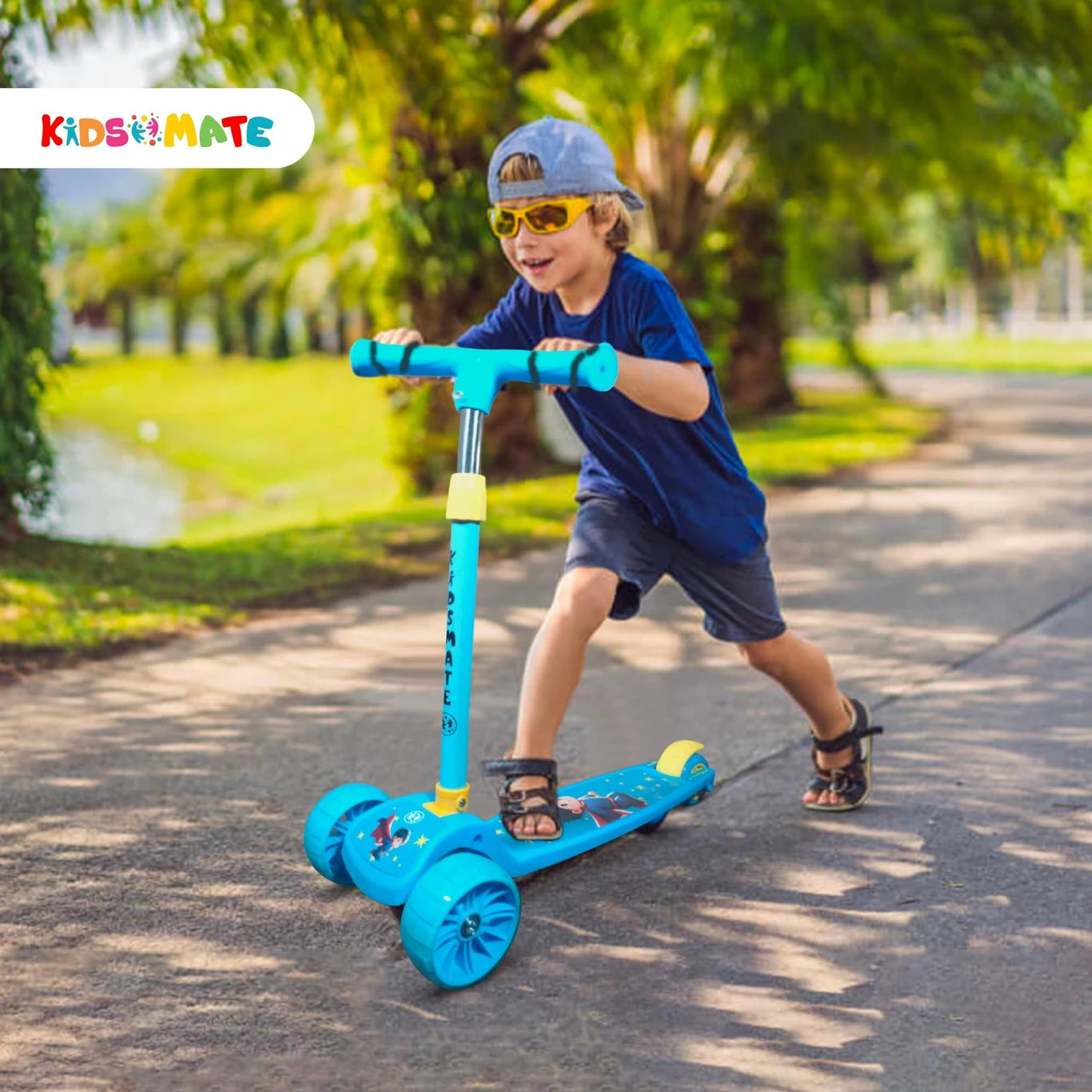 Kidsmate Cruiser 3 Wheels Skating Kick Scooter for Kids | Foldable & Adjustable Height Kids Scooter (ASL)
