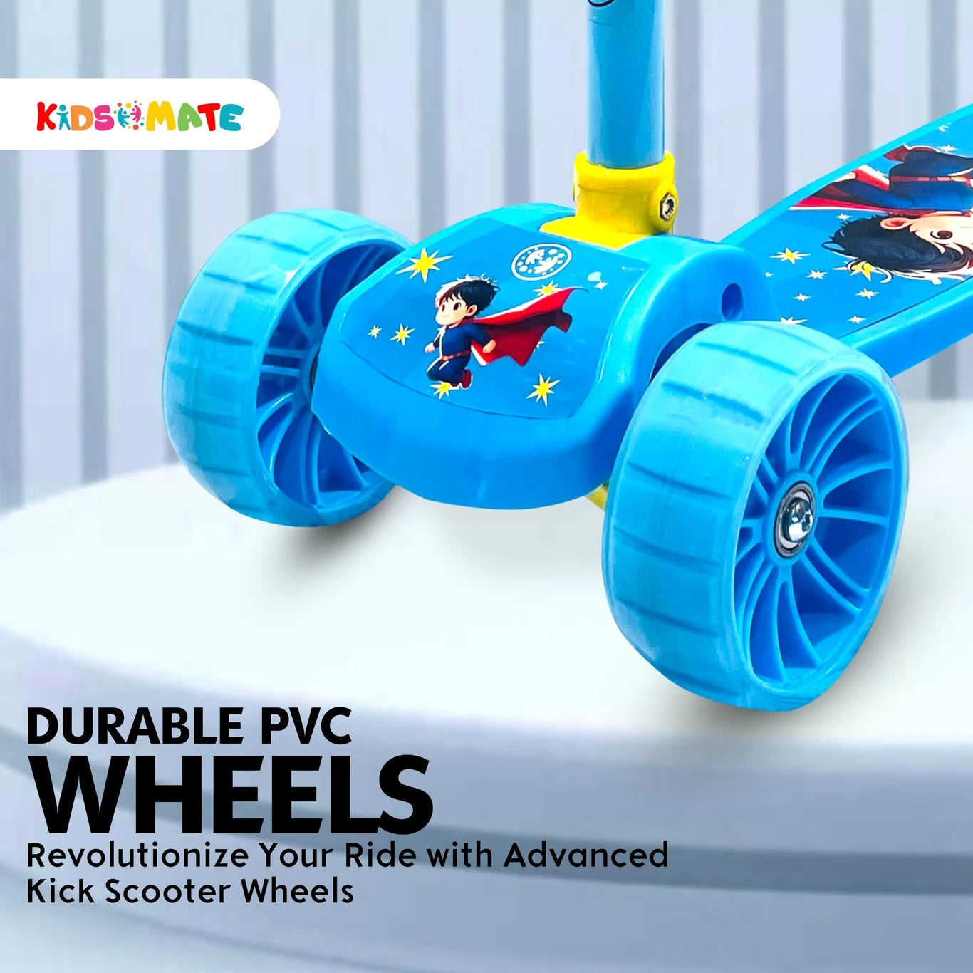 Kidsmate Cruiser 3 Wheels Skating Kick Scooter for Kids | Foldable & Adjustable Height Kids Scooter (ASL)