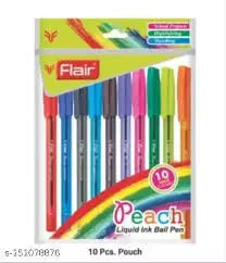 Flair Peach Liquid Ink Ball Pen (10 Pieces Assorted Colours ) - Image #7