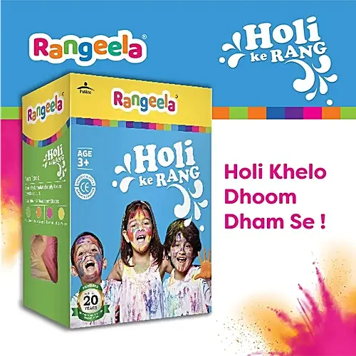 Pidilite Rangeela Holi Ke Rang Colours/Gulal - Non Toxic, Skin Friendly, Assorted Colours, 60 g (Pack of 4) - Image #3