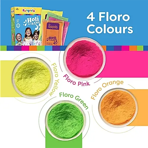 Pidilite Rangeela Holi Ke Rang Colours/Gulal - Non Toxic, Skin Friendly, Assorted Colours, 60 g (Pack of 4) - Image #5