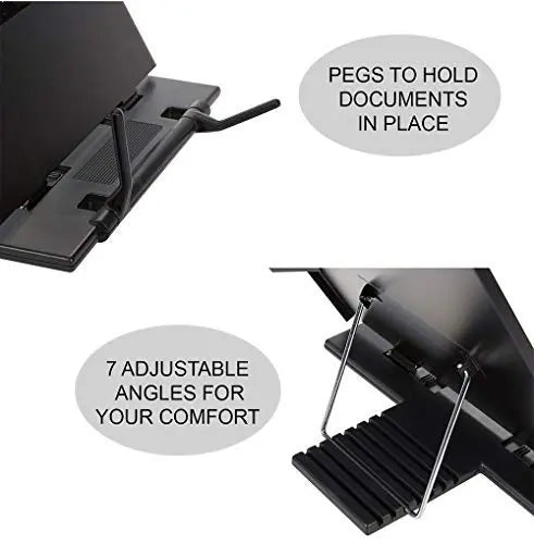 Kebica Metal Desktop Document Holder with 7 Adjustable Positions, Adjustable Clip, Holds A4 Documents, Books, iPad Tablet. - Image #2