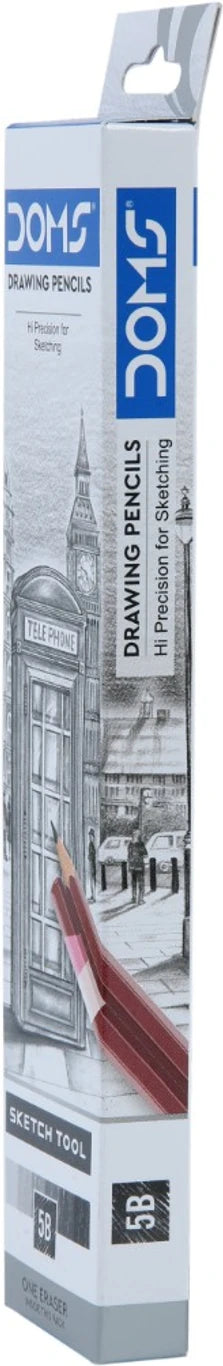 DOMS Drawing and Sketching 5B Pencil High-Quality Drawing & Sketching Pencil | Smooth Graphite Lead | Ideal for Shading, Sketching & Art