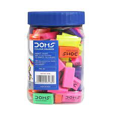 DOMS COLOURED ERASER 100PCS JAR PACK