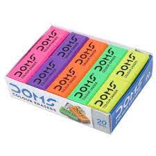 DOMS COLOURED ERASER PACK OF 20 PCS