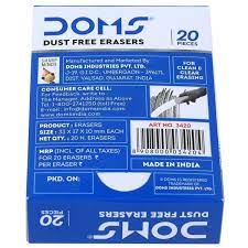 DOMS DUST FREE ERASER PACK OF 20 PCS