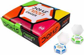 DOMS NEON HEX ERASER DUST FREE 60 PCS PACK