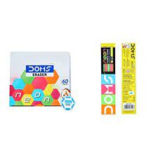 DOMS NEON HEX ERASER DUST FREE 60 PCS PACK