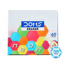 DOMS NEON HEX ERASER DUST FREE 60 PCS PACK