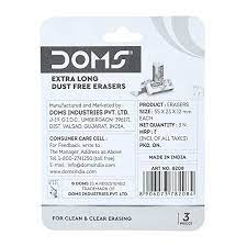 DOMS EXTRA LONG ERASER DUST FREE 3 PCS BLISTER PACK