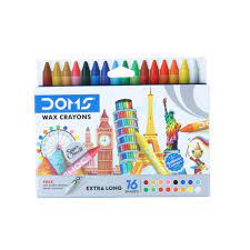 DOMS LONG WAX CRAYONS 16 SHADES