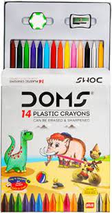 DOMS PLASTIC CRAYONS 14 SHADES BOX PACK