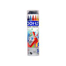 DOMS PLASTIC CRAYONS 14 SHADES TIN