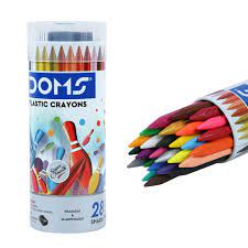 DOMS PLASTIC CRAYONS 28 SHADES TIN