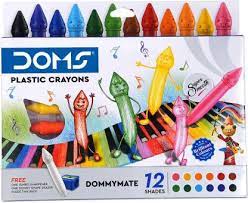 DOMS DOMMYMATE PLASTIC CRAYONS 12 SHADES