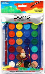 DOMS WATER COLOR CAKES 24 SHADES (23MM)