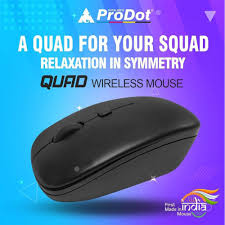 ProDot Quad(Made in India) Wireless Mouse, 2.4GHz with Nano receiver, 4 buttons (Matte)