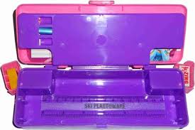 SKI duster big disney princess Art Plastic Pencil Box  (Set of 1, Pink, Purple)