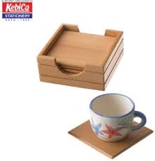 Kebica Square Wood Coaster Set